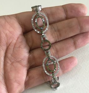 Women's Trendy 925 Sterling <b>Silver</b> Natural White and Multi Color Round Diamond Tennis <b>Bracelet</b> - Product Image 2