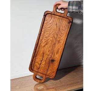 Plats de service en bois naturel de style unique et écologique, avec poignées, fabriqués à la main, pour les mariages, les restaurants, les maisons, les ustensiles de cuisine, les articles d'hôtellerie - Product Image 2