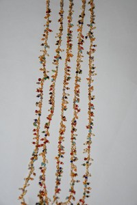2mm Multicolor Gemstone Cluster <b>Rosary</b> Chain Gold Plated Wire Wrapped Jewelry Making Supply Chain by Foot - Product Image 3