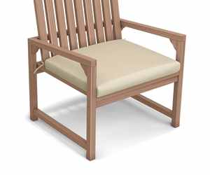 Chaise de jardin moderne Lana avec structure en teck massif finition brune et coussin en tissu pour usage extérieur - Product Image 6