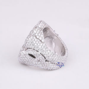 แหวนฮิปฮอปประดับเพชรสำหรับผู้ชายแหวนเพชรสำหรับปลูก14Kt สีขาวทองระยิบระยับหรูหรา - Product Image 2
