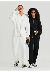 2024 hiver en gros 330-460Gsm personnalisé polaire 100% coton fermeture éclair à capuche Service OEM noir fermeture éclair araignée conception poche hommes fait - Product Image 4