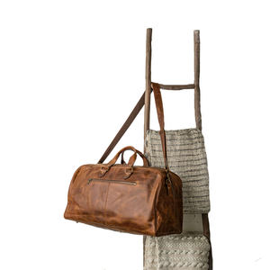 Sac polochon de week-end en cuir PU végétalien personnalisé sac polochon de voyage décontracté et pliable à panneaux fermeture éclair en cuir véritable pour le quotidien - Product Image 5