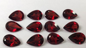 Natural Red Garnet Pear Cut 3x5 mm to 8x12mm Faceted - Loose Garnet AAA Top Quality - Product Image 3