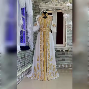 Premium Vintage marroquí diseñador Kaftan mujeres elegante satén tela intrincados adornos modesto hasta el suelo fiesta noche - Product Image 1