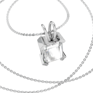 Collier pendentif en moissanite taille émeraude de 3 carats, or 14 carats, quatre griffes, certifié IGI, bijoux pour femmes, vente en gros, cadeau de mariage - Product Image 3