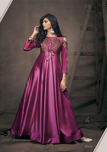 El último vestido Anarkali DE TRABAJO bordado de seda Georgette de diseñador por Fab Zone - Product Image 4