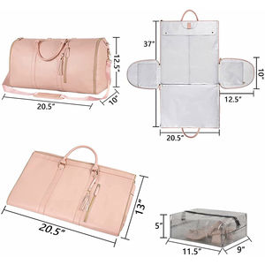 Valise suspendue 2 en 1 fantaisie personnalisée costume sacs de voyage femmes sac de vêtement convertible sac de transport de vêtement sac polochon - Product Image 5