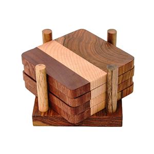 Juego de posavasos personalizado de resina de mármol de madera de gran venta 581 con color natural y personalizado hecho en La India - Product Image 1