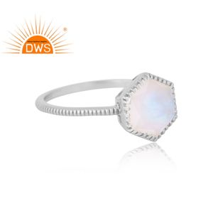 Anillo apilable de piedras preciosas de luna de arcoíris Natural de plata de ley superventas, joyería personalizada para mujer, regalo para ella - Product Image 2