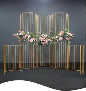 Arco de Metal de alta calidad para decoración de jardín, telón de fondo para boda, acabado dorado, recepción, soporte de escenario trasero - Product Image 3