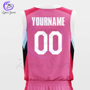 Conjunto de uniforme de baloncesto impresión por sublimación alta calidad nuevo diseño personalizado nuevo color rosa - Product Image 6