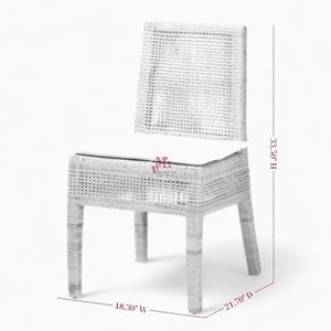 Silla de comedor de mimbre con cojín, sillón de ratán, silla Wishbone, silla de mimbre de comedor relajante sólida para muebles - Product Image 4