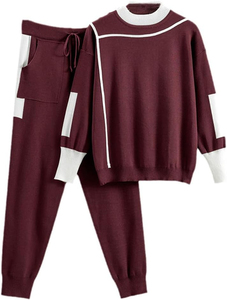 Chándal de alta calidad fabricante Unisex personalizado Vintage algodón transpirable cremallera pulóver 2 piezas conjunto chándales para mujer - Product Image 4