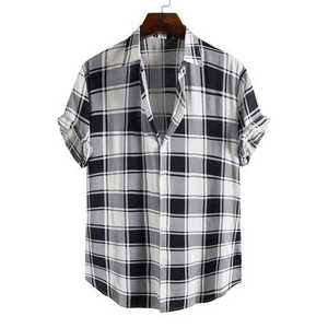 Camisa con estampado de estilo étnico para hombre, ropa de algodón y lino con solapa, botón alto, Vintage, pantalones cortos de manga, sublimación hawaiana - Product Image 4