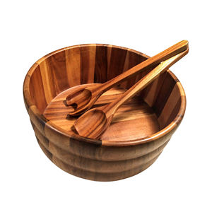 Ustensiles de cuisine, ustensiles de cuisine savoureux, assiette de chargeur en bois et bol de service en bois, artisanat moderne classique, ensemble de bols de table en bois - Product Image 3