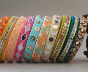 Brazaletes de hilo de seda 2025, brazalete de piedras Kundan, regalos de devolución de boda, regalos de recuerdo Mehndi Sangeet para invitados - Product Image 6