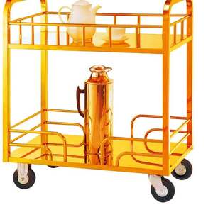 Carrito de servicio de lujo de metal decorativo de la mejor calidad para decoración del hogar y uso en hoteles y oficinas - Product Image 3