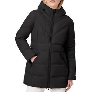 Women's Warm Hooded Cotton Padded Winter Puffer Jacket Slim and Long Down Winter Jackets for Ladies Female Quilted Coat Outdoor