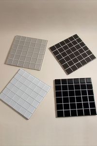 Checkerboard <b>Glass</b> <b>Mosaic</b> <b>Tile</b> Coasters Drink Mat Table Protector Coffee Cup Pad Mug Holder Heat Insulation Kitchen Barware Item - Product Image 4