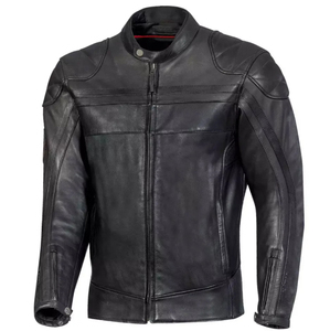 Veste en cuir à col montant pour jeunes, veste de motard en cuir véritable noire, personnalisez votre veste de moto en cuir pour hommes - Product Image 6