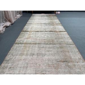3.7x10.3 ft <b>Rug</b>, <b>Runner</b> Turkish <b>Rug</b>, Gray Solid <b>Rug</b> - Product Image 2