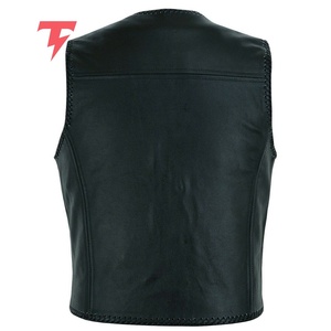 Chaleco de Cuero de la Mejor Calidad para Hombre, Estilo Club, con Cierre de Cremallera Lateral Ajustable, Chaleco de Cuero con Calefacción y Servicio OEM - Product Image 6