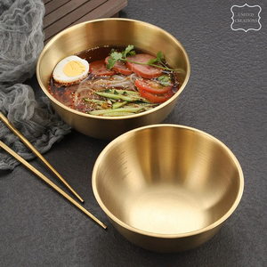 โรงงานขายส่งนํามาใช้ใหม่คุณภาพสูงสแตนเลสโลหะทองเงินชามซุปก๋วยเตี๋ยวขนาดใหญ่ - Product Image 4