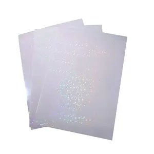 Holographic Rainbow Overlay Sticky Film Clear Glitter Bleidruck Star Glass Snowflake PVC Material BOPP Cold Laminate Film