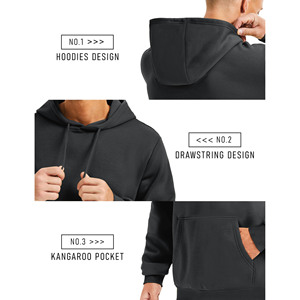 Top qualité personnalisé imprimé Logo pull noir lavage à l'acide 100% coton à capuche en plein air unisexe poids lourd hommes sweats à capuche - Product Image 6
