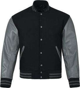 Chaquetas universitarias de equipo personalizadas para jóvenes adultos escuela estilo Letterman diseño OEM tela de lana mangas de cuero decoración bordada - Product Image 1