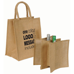 Vente en gros pas cher Vintage imprimé organique Calico sac en jute naturel sac en jute pour le vin avec poignée de longueur - Product Image 6