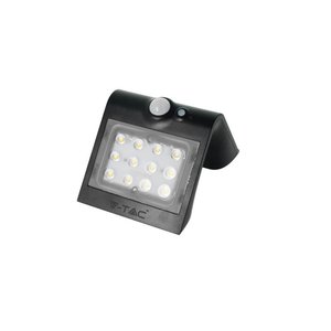 Faretto a parete a LED ricaricabile con pannello solare, sensore di movimento PIR, sensore crepuscolare, 1.5W, bianco neutro, IP65 Outdoor- - Product Image 1