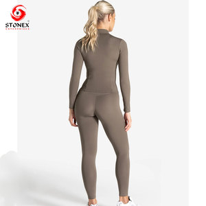 Conjunto de Yoga de Alta Calidad para Mujer, Transpirable, con Cierre, Deportivo, de Dos Piezas, de Longitud Completa, de Alta Elasticidad - Product Image 2