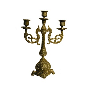Support de bougie décoratif en métal nickelé de grande taille, fait main, avec 5 bras, pour les célébrations de mariage et de fiançailles - Product Image 6