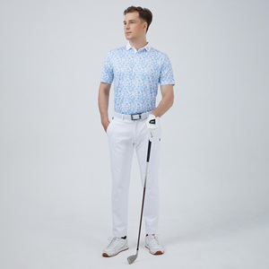 Chemise de golf pour homme en bambou/coton de qualité supérieure, coupe classique, séchage rapide, tricotée, avec fermeture éclair, imprimé numérique, écologique et respirante – Vente en gros - Product Image 3