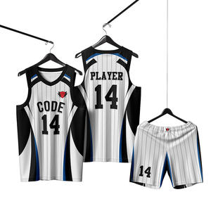 Ensemble uniforme de shorts en jersey à col en V 100% polyester personnalisé, séchage rapide, antibactérien, respirant, maille unisexe, vêtements de basket-ball - Product Image 1