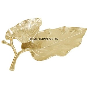 ถาดเสิร์ฟโลหะสีขาวรูปไข่พร้อมด้ามจับชุบทองหรูหรางานศิลปะที่ทันสมัยสร้างสรรค์ - Product Image 2