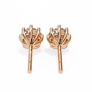 Lab Grown Diamond CVD <b>Stud</b> <b>Earrings</b> Simple Elegant 14K Gold for Party Wear <b>Fine</b> Gold Jewellery - Product Image 4