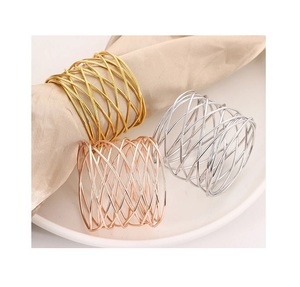 Modern Design Brass Napkin Rings Gold Colored Napkin Holder For Wedding Party Dinner Table Decoration Handmade - Product Image 2