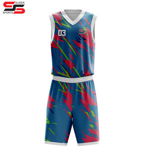 Maillots de basket-ball d'été respirants à impression numérique pour universités, prix raisonnable, designs et combinaisons de couleurs personnalisables pour équipes - Product Image 3