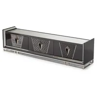 Eleganter weißer TV-Ständer, Entertainment-Center im Übergangsstil mit Stauraum