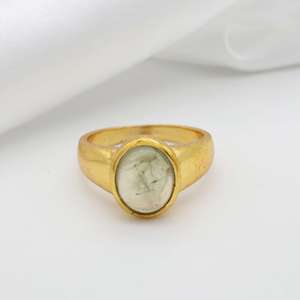 Moss Agate Brass <b>Ring</b> 18k <b>Gold</b> Plated Vintage Band Wholesale <b>Ring</b> for women - Product Image 6