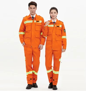 Ensemble de vêtements de travail respirants 100 % coton pour pompiers forestiers, ignifuge, isolant, avec bande réfléchissante - Product Image 2