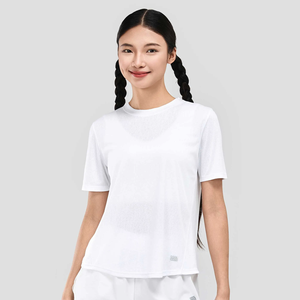 Camiseta de mujer cómoda de algodón OEM con impresión de logotipo personalizado para el verano - Product Image 3