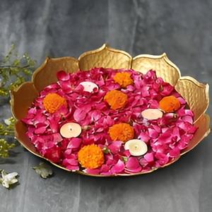 Fine Quality New Design Diwali Urli <b>Bowl</b> Handmade <b>Metal</b> Urli With Diya Set Urli <b>Bowl</b> Set Diwali Gift Home Decor for Diwali 2024 - Product Image 5