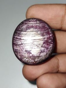 Cabujón de rubí de estrella única, Estrella geométrica de Rubí, matriz de piedras preciosas sueltas, cabujón de rubí de estrella 31-28-16mm, 158,30 quilates, precios bajos de lujo - Product Image 3