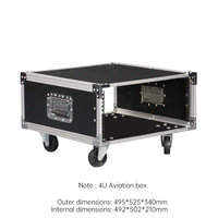 Flight case pliable en aluminium 12U avec tiroir 3U pour équipement audio, vidéo et éclairage professionnel