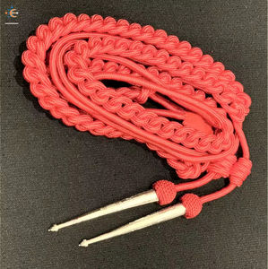 Venta al por mayor de fábrica Color sólido trenzado Requisito de cliente Logo Uniforme Cordones Aiguillettes - Product Image 2