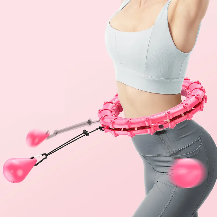 24 abnehmbare Knoten Adult Fitness Smart Weighted Hoop Hula Ring Reifen mit Ball